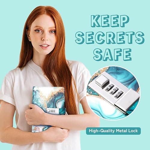 CAGIE Diary with Lock for Girls, A5 Password Refillable Lined Journal Kit Locked Diary, Cute Stuff Christmas Birthday Gifts for Girls 6 7 8 9 10 11 12 13 14 Year Old Girl, Teen Girl Gifts, Green thumbnail 3