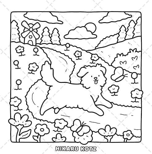 Dog Moments: Puppy Life Coloring Book for Adults and Teens thumbnail 9