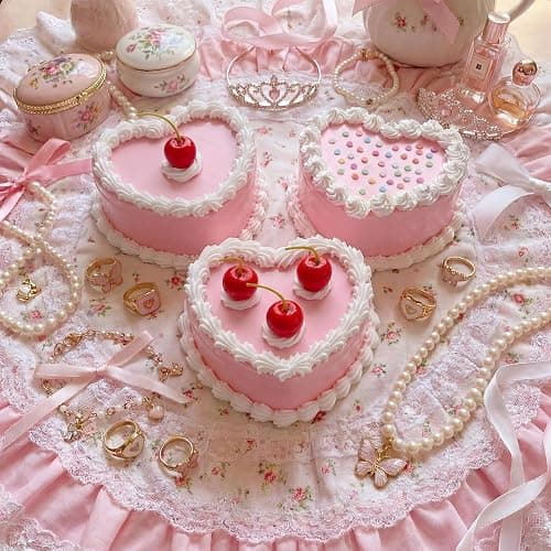 Nosiny 3 Pcs Heart Cake Jewelry Box Coquette Fake Cherry Cake Trinket Box Decor Cute Kawaii Home Pink Decorative Storage Gifts for Women thumbnail 7