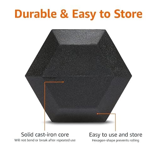 Amazon Basics Rubber Hex Dumbbell Hand Weight thumbnail 3