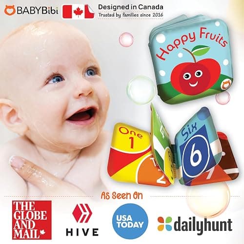 Floating Baby Bath Books Set of 4 - Bath Books for Babies, Infants - Waterproof, Mold-Free Bath Toys for Learning & Early Education (Fruit, Ocean, ABC, Numbers Books) thumbnail 7