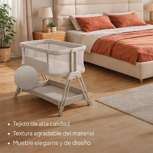 lionelo Luna Cuna de colecho portátil con colchon Cuna de Viaje Bebe co-Sleeping Desde recién Nacido hasta los 9 kg Altura e inclinación Regulables 4 Ruedas con Bloqueo ventilada | De Colecho, Portátil con Colchón Cuna de Viaje Bebé Co-Sleeping desde Recién Nacido, Ruedas con Bloqueo Ventilada thumbnail 3