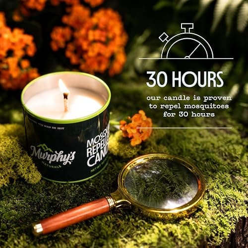 Murphy's Naturals Mosquito Bug Repellent Candles for Outdoor Patio, Citronella & Essential Oils, Soy/Beeswax Blend, 30-Hour Burn Time, 9 Ounce, 2-Pack thumbnail 3