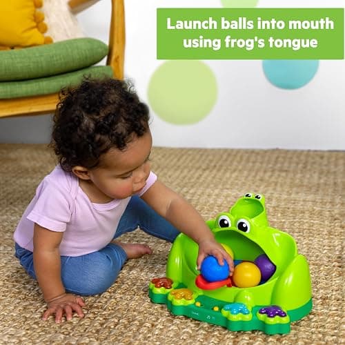 Bright Starts Poppin' Ball Frog Ball Play Toy, Launching, Bouncing & Ramp Racer Toy, Crawl and Chase, Unisex, 6 Months+ thumbnail 4