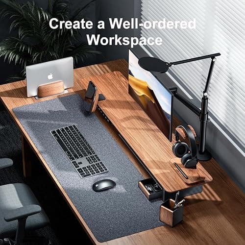 UPERGO Walnut Desk Tray with Pen Holder Set, Natural Wooden Desk Drawer Organizer Office, Organizer Tray for Keys, Pen, Watch thumbnail 6