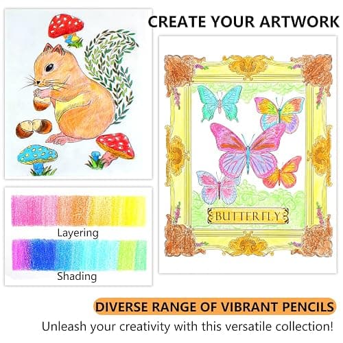 NICETY Colouring Pencils Art Set - 76 Coloured Pencils for Adults Artist, Quality Oil-based Soft Core Coloured Leads Professional Pencils Perfect for blending, in Zipper Case thumbnail 5