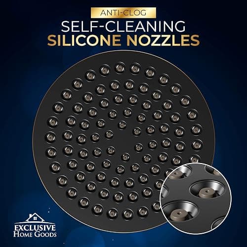 Rainfall 6" High Pressure 2.5 GPM Shower Heads with Anti-Clog 90 Rubber Jets - 360° Rotation Adjustable Rustproof Bathroom Shower Head thumbnail 4