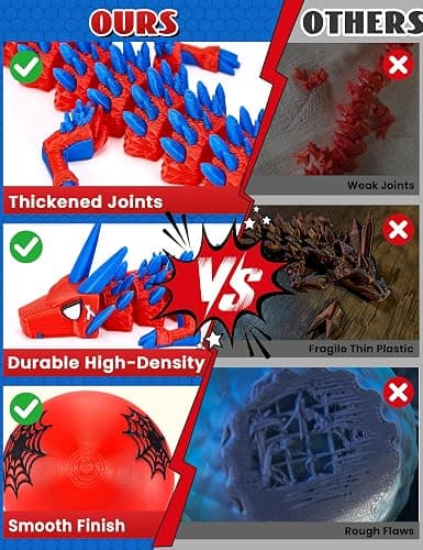 TBOLINE 12" 3D Printed Spider Dragon Egg, Cool 3D Printer Articulated Crystal Spider Dragon Toys for Kids, Surprise Animals Figurines Fidget Dinosaur Eggs Toys for Boys Kids Teen 5-7 4-6 8-12 thumbnail 5