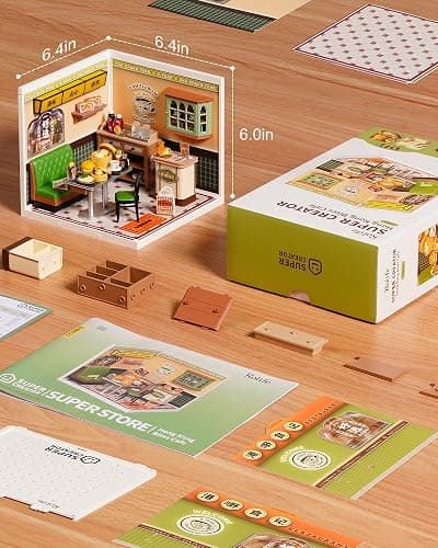 Rolife Super Creator Series, DIY Mini Hong Kong Bites Cafe Dollhouse House Kit, Bulid Scenary for Action Collectible Figures, Creative Gifts for Women Adults thumbnail 2