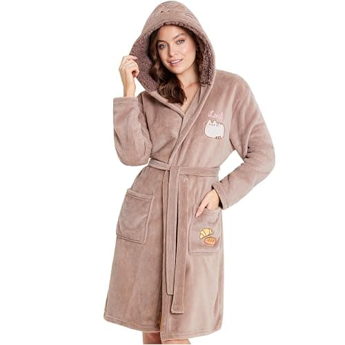 Get Trend Robe for Women Teens, S-XL, Soft Fleece Dressing Gown with Hood, Plush Bathrobe, Cozy Loungewear, Gifts for Women - Image 1