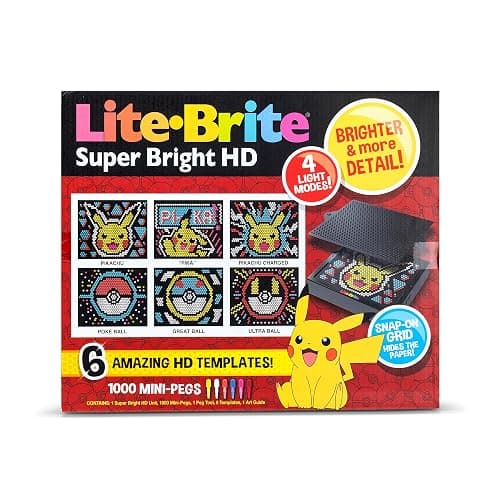 Lite Brite Super Bright HD, Pokemon Edition - Creative Retro Light-Up Screen – Educational Play for Children, Enhances Creativity, Gift for Boys and Girls Ages 6+ thumbnail 9