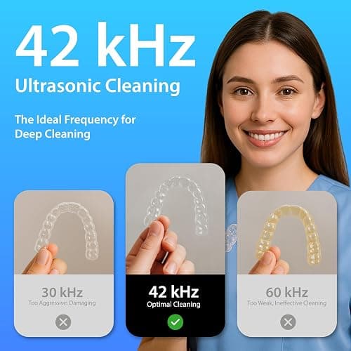 Magnasonic Ultrasonic Cleaner - 20oz Stainless Steel Tank, Digital Timer, 5 Cleaning Modes, Ultrasonic Jewelry Cleaner for All Jewelry, Eyeglasses, Watches, Dentures, Retainers & More thumbnail 6
