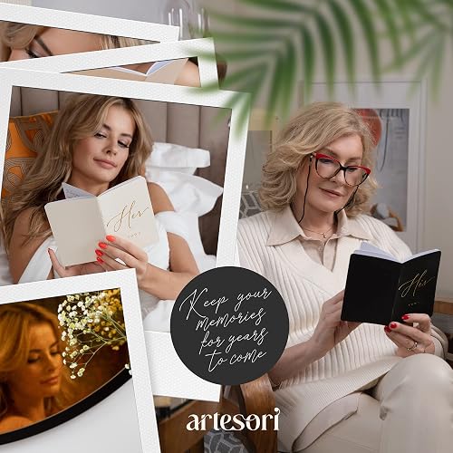 ARTESORI Premium Wedding Vow Book for Her & Him, Soft Touch, Gold Foil, 28 Lined Pages, Wedding Vow Books His and Hers, Wedding Essentials, Wedding Registry Ideas, His and Hers Gifts [Ivory & Black] thumbnail 7