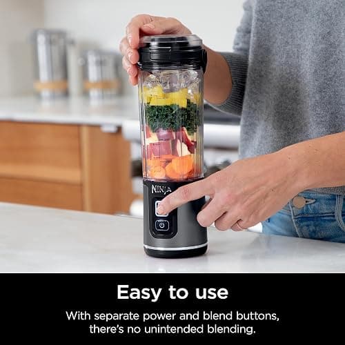 Ninja BC151BK Blast Portable Blender, Cordless, 18oz. Vessel, Personal Blender-for Shakes & Smoothies, BPA Free, Leakproof-Lid & Sip Spout, USB-C Rechargeable, Dishwasher Safe Parts, Black thumbnail 4