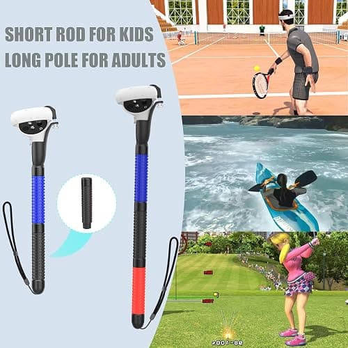 HUIUKE VR Game Handle Accessories for Quest 2 Controllers, Handles Extension Grips for Playing Beat Saber Gorilla Tag Games, VR Golf Club Attachment Compatible with Playing Golf+ First Person Tennis thumbnail 3