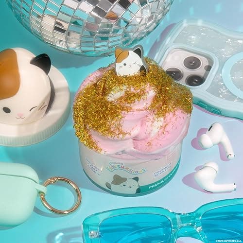 Original Squishmallows Cam The Cat Premium Cloud Slime, Coconut-Scented, 8 oz., Storage Container with Figurine Topper, Rubber Charm, Goodie Bags Stuffers, Kids Party Favors, Sensory Toys thumbnail 6