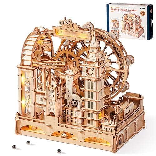 ROKR 3D Wooden Puzzles for Adults,Marble Travel London,431Piece 3D Puzzles,Marble Run Gift for Adults - Image 1
