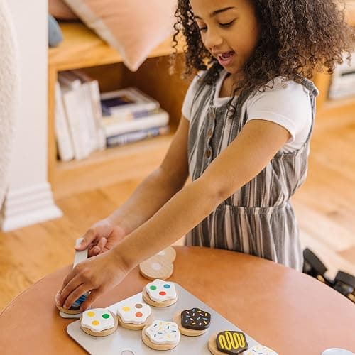 Melissa & Doug Slice and Bake Cookies Wooden Play Food Set With Toppings Pretend Cookies And Baking Sheet, Wooden Play Food Set, Toy Baking For Kids Ages 3+ thumbnail 5