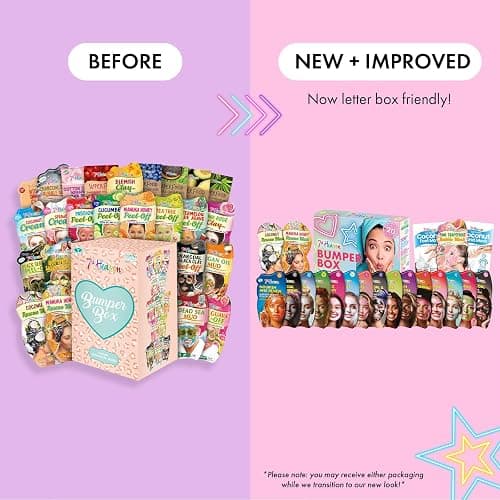 7th Heaven Bumper Box Skin Care Gift Set - Pack of 20 Face, Hair and Body Masks - Variety of Mud, Cream and Peel-Off Masks - Deeply Moisturising, Fruity, Hydrating and Skin Rejuvenating thumbnail 2