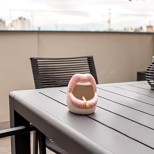 Fisura – Aschenbecher Keramik rosa mit originellem Design, tragbar und witzig für drinnen oder draußen geeignet. Lustige Geschenkidee. Maße: 13 x 8 x 5 cm. thumbnail 4