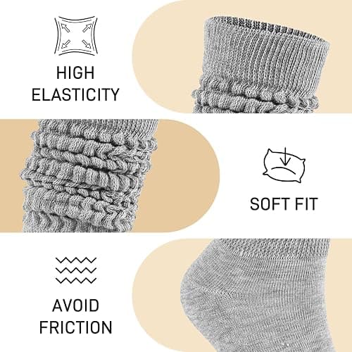 todaysunny Slouch Socks for Woman 3 Pack Scrunch Socks Soft High Boot Socks Warm Thick Knit Woman Long Socks thumbnail 4
