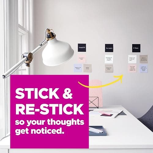 Post-it Super Sticky Notes, 3 x 3 in, Simply Serene, 5 Pads, 90 Sheets/Pad | School Supplies and Oﬃce Supplies, 2X the Sticking Power thumbnail 4