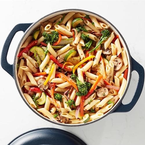Amazon Basics Cast Iron Dutch Oven Pot with Lid, Enameled, Round, Dual Handles, Heavy-Duty, Medium, 6-Quart, Matte Navy thumbnail 6