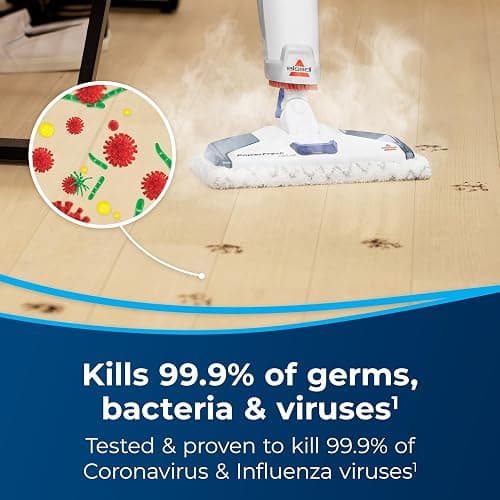 Bissell PowerFresh Deluxe 1806 Steam Mop for Tile, Hardwood & Sealed Floors w/Built‑in SpotBoost Brush, Fast 30‑Second Warm‑Up, Variable Steam Levels, Fresh Scent Discs Compatible thumbnail 6