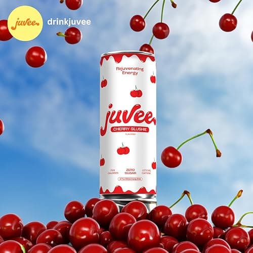 Juvee Rejuvenating Energy Drink – Sugar Free Cherry Slushie Flavor, 12 oz Cans (12-Pack) – 128mg Natural Caffeine, Zero Sugar, Low Calorie, Clean Energy & Focus Booster for Daily Use thumbnail 6