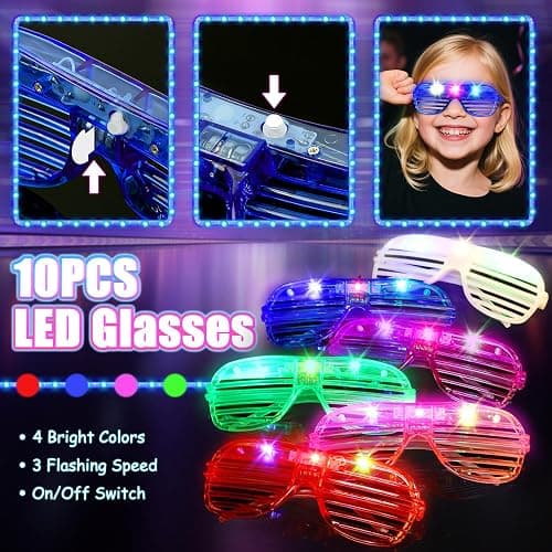 MIBOTE 269Pcs Led Light Up Toys Party Favors Glow in the Dark Party Supplies for Kid/Adults Halloween with Light Up Glasses,Rings,Fidget Spinner Bracelets,100 Glow Sticks Bulk Party Pack DIY Glow thumbnail 4