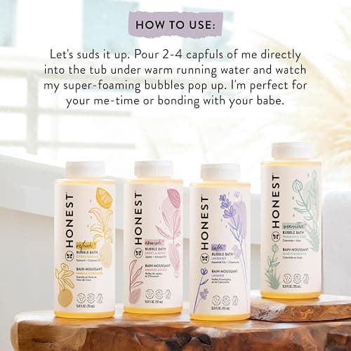 The Honest Company Foaming Bubble Bath Gentle Tear-Free Hypoallergenic Baby Wash with Naturally Derived Ingredients Lavender Calm 12 fl oz thumbnail 6