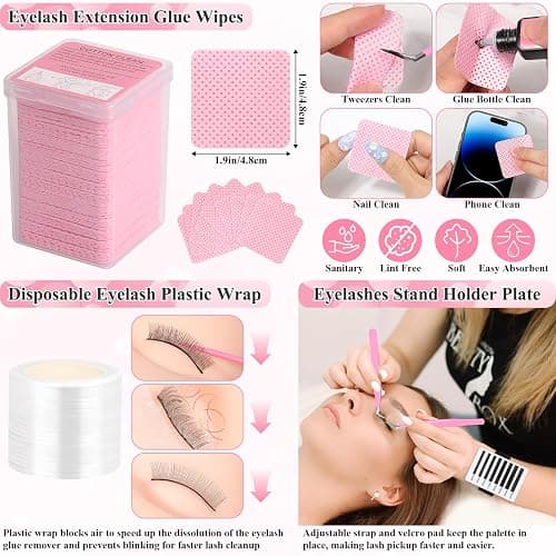Lashes Kit for Eyelash Extension Beginner Lash Tech Starter Kit with Eye Lash Mannequin Head, Professional Eyelash Extension Kit with Lash Fan, Extension Glue and Eyelash Remover for Practice Training thumbnail 6