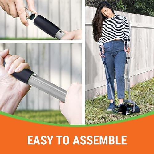 Pupzle Dog Pooper Scooper with Bag Attachment, 40" Long Handle Pooper Scooper for Large Dogs, Dog Poop Scoop for Yard, Large Capacity Swivel Bin and Rake, Lavender Scented Bags (Grey) - Grey thumbnail 9