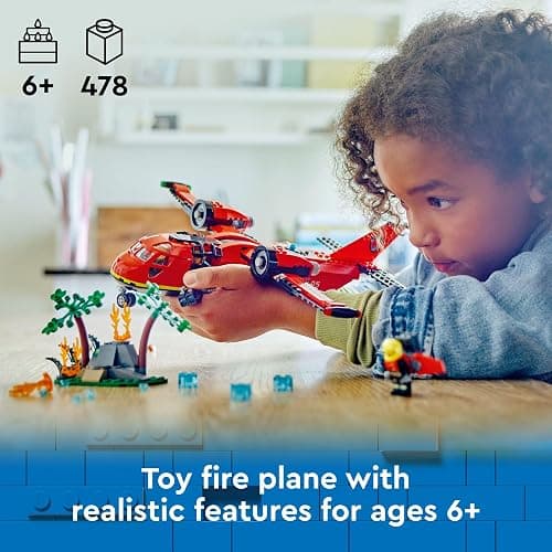 LEGO City Fire Rescue Plane Toy - Building Blocks Playset for Boys & Girls, Ages 6+ - Pretend Play for Role Play for Kids - Gift for Christmas - 60413 thumbnail 2
