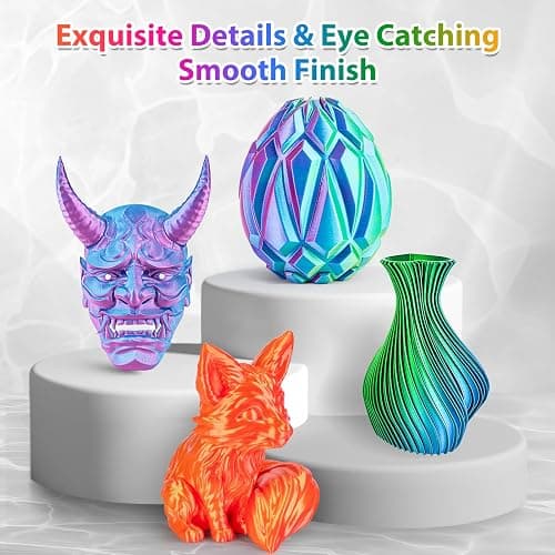 3Dgenius 3D Printer Filament Bundle Silk PLA Filament 1.75mm Pack 3D Printing Filament Pack Silk PLA 3D Printer Filament Fit Most FDM Printers, 250g X 4 Spools, Totally 1KG, 4Pack2 thumbnail 6
