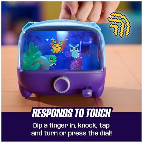 BITZEE Aquarium Interactive Fish Tank Toy & Digital Pet, Ages 5+ | Nurture 30 Virtual Fish, Reacts to Touch, Customize with LED Lights, Screen-Free Responsive Play, Birthday Gift for Kids thumbnail 2