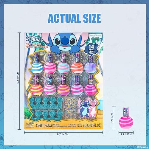 Stitch 10 Pc Kid Nail Varnish Set with Nail Accessories, Girl Gift Ages 3+ thumbnail 9