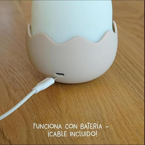 MegaLight Luz nocturna LED niños | Luz nocturna bebé sin piezas pequeñas tragables | Luz lactancia táctil regulable | Lámpara de noche carga USB | Eggy Eggy thumbnail 7