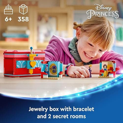 LEGO ǀ Disney Snow White’s Jewelry Box, Snow White and The Evil Queen Mini Doll Figures, Building Toy for Kids, Birthday Gift for 6 Years Old Girls and Boys, Play Disney Bracelet, 43276 thumbnail 3