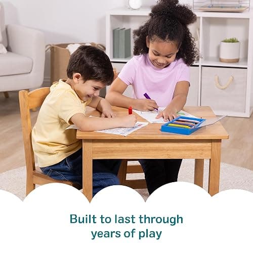 Melissa & Doug Solid Wood Kids Table and Chairs (2), Premium Quality Wooden Toddler Table and Chair Set for Kids Playroom Furniture & Montessori Classroom Furniture for Boys & Girls Ages 3+ thumbnail 7