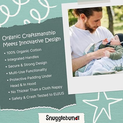 Snugglebundl Bumblebee Baby Blanket with Handles, Swaddle Blanket for Babies 0-6 Months (Organic) (S-1) thumbnail 4