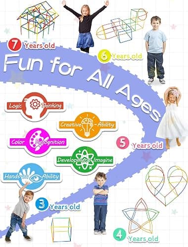 600PCS STEM Building Toys, Straw Constructor Toys Up Grade Engineering Building Sets for Kids Develops Motor Skills and Logic Thinking, Fun Educational Toy Great for Gift thumbnail 3