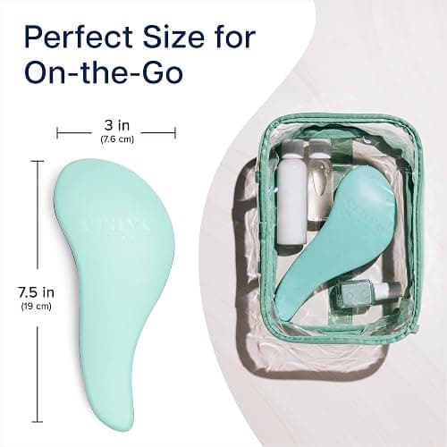 Crave Naturals Glide Thru Detangling Hairbrush that Glides Through Tangles For Wet, Dry and Damaged Hair - Gentle Detangler Styling Tool for Adults, Kids, Men and Women - 7.5 x 3 in, Turquoise thumbnail 6