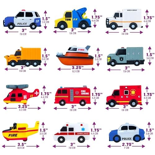 Tub Works® Emergency™ Cars Light Up Bath Toys, 12 Pack | Water-Activated Light Up Toys Flash & Change Color | Easy-Grip Baby & Toddler Bath Toys | Sensory Toys with Bath Lights for Kids Bath thumbnail 9