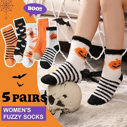 floconssy Fuzzy Socks for Women, Fall Fluffy Slipper Socks, Cozy Home Socks | Plush Soft Winter Socks, Warm Thick Sleeping Socks, Holiday Gifts for Women Mom Wife Grandma, Ideal for Lounging 5/6 Pairs thumbnail 4