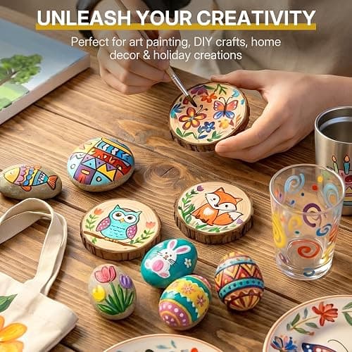 WUO 24 Colors Professional Acrylic Paint Set, 250ml/8.45oz, Large Bulk Rich Pigment Acrylic Paint, Non-Toxic Multi Surface Art Supplies for Artists Adults Beginners on Canvas Wood Fabric Rock Crafts thumbnail 8
