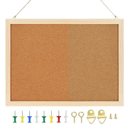 Cork Board,FEBSNOW Cork Board Bulletin Board,14.6 X 11 inches Vision Board,Bulletin Board for Office,Wall Mounted Pin Board for Office Home and School,14.6x11Inches thumbnail 4