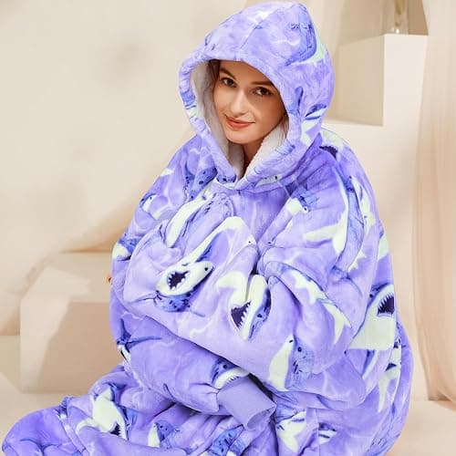 Narecte Cozy Oversized Blanket Hoodie Wearable Blanket Adults Soft Hooded Blanket Hoodie Birthday Gifts for Women Christmas thumbnail 5