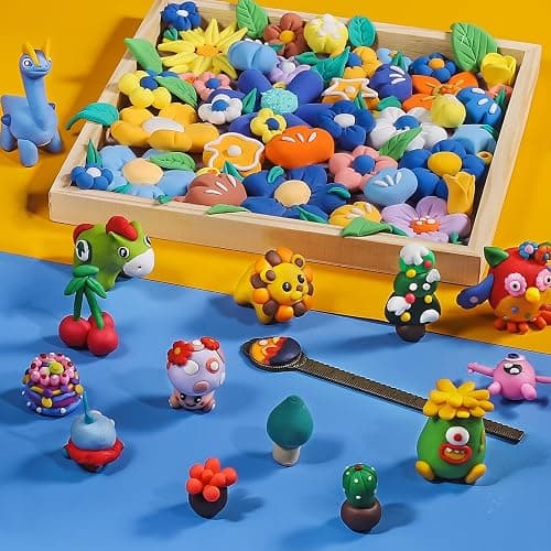 ifergoo Polymer Modeling Clay for Kids DIY Starter Kits, 62 Color Oven Baked Model Clay, Non-Toxic, Non-Sticky, with Sculpting Tools, Ideal Gift for Boys and Girls thumbnail 2