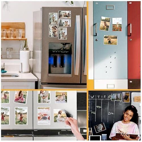 Mingting Magnetic Picture Frame, Holds 4x6 Inches Pictures, Reusable White Magnet Fridge Photo Sleeves for Refrigerator, Locker,Office Cabinet (White, 6) - 6Pcs-4x6-White thumbnail 7